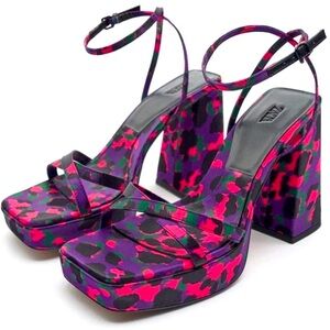 Zara Multicolor Platform Sandals